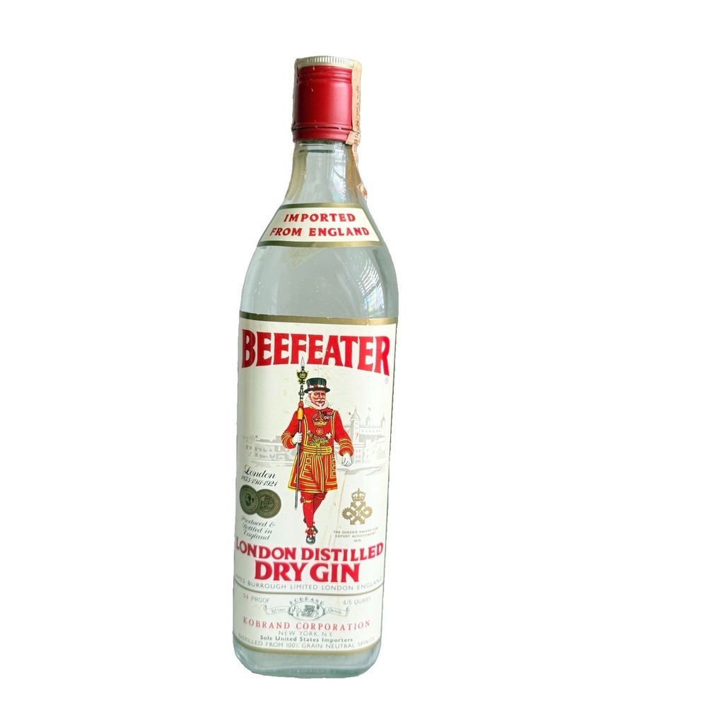 Vintage‎ Beefeaters Gin With Tax Stamp - Empty 4/5 Quart
